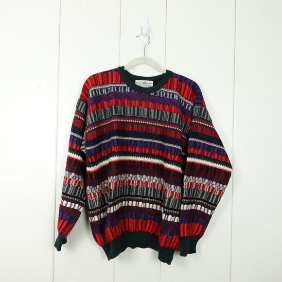 VTG Peruvian Connection 100% Alpaca Sweater Womens Size L Red